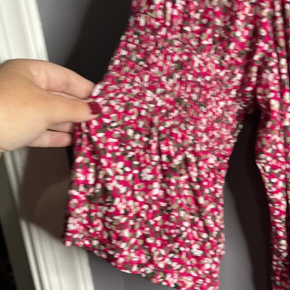 Lane Bryant Pink Polka Dot Off Shoulder Flowy Top Size 18/20 - Picture 4 of 9